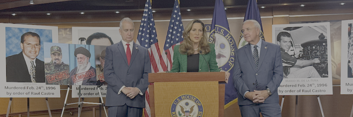 Rep. Salazar participates in a press conference with Reps. Gimenez and Diaz-Balart.